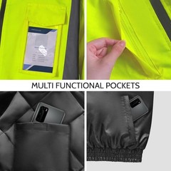 Multi-Use Reflective Construction Jacket – XL hi-vis Rain Gear for All Seasons