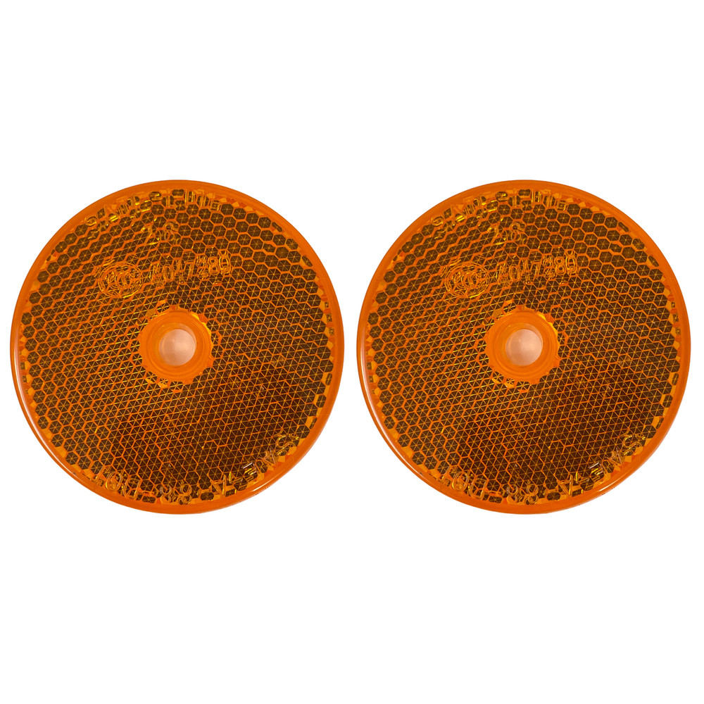 2x Amber Red Class A 2″ Round Reflector Center Mounting Hole Trailers Mail Box