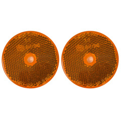2x Amber Red Class A 2″ Round Reflector Center Mounting Hole Trailers Mail Box
