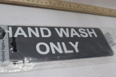 Vollrath Hand Wash Only Sign 3″ x 9″ 4504