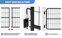 48″×24″ Carbon Stell Horse Stall Gate Two-Way Steel Stall Door for Barn &Horse