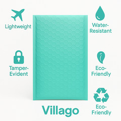 Villago Teal Bubble Mailers 4×8 Self-Seal Padded Envelopes – 50/100/200