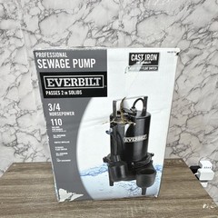 Everbilt Sewage Pump Submersible 3/4 HP 110 GPM Cast Iron 2in 115V