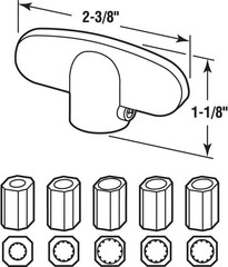 Diecast Zinc T-Handle Window Operator – 1-1/8″ x 2-3/8″, Easy Install, 2 Pack