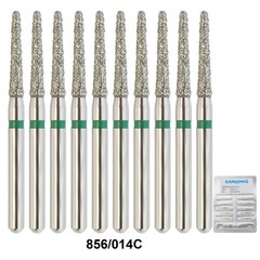 Dental Diamond Burs FG Round End Taper 856/014C Coarse Grit Green Friction Grip