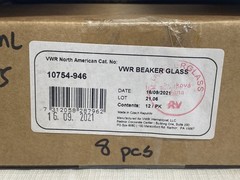 (8) AVANTOR VWR 50mL Graduated Low Form Griffin Beakers Dual Scale 10754-946