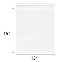 – 13″ x 15″(200 Count) Large Zip Poly Bags – Clear Plastic Reclosable Storage…