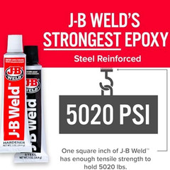 Strongest Metal Steel Aluminum Bond Adhesive Cold Weld Reinforced Epoxy Glue 2Oz