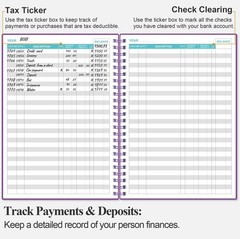 A5 Purple Check Register – Stylish Expense Ledger for Personal & Business Use