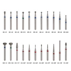 AZDENT Dental Diamond Burs For High Speed Handpiece Friction Grip 5Pcs/Box
