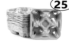 25 Pack Pulp Fiber 4 Cup Drink Carrier Tray Biodegradable Stackable Compostable