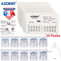 10Kits Dental Orthodontics Brackets Braces /Supper Elastic Niti Round Arch Wires