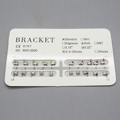 100 Packs Dental Orthodontic Metal Bracket Standard Roth 022 Slot 3 4 5 Hooks