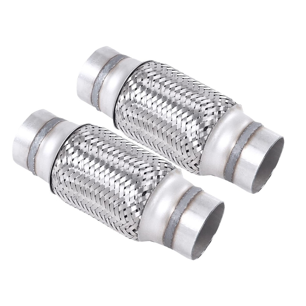 2PCS 2.25″ x 6″ Stainless Steel Exhaust Flex Pipe, Heavy Duty, 8″ Long