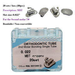 80Pcs Dental Orthodontic Buccal Tubes Roth MBT 022 1st 2nd Molar Bracket 20sets