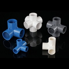 3/4/5/6-Way Elbow Connector Pipe Fittings 1/2″ 3/4″ 1″ 1.2″ 1.5″ White Blue Grey