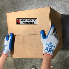 SHOWA ATLAS FIT 300 NATURAL RUBBER PALM WORK GLOVES BLUE (SM-XL)