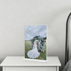 KOOLDE Acrylic Sign Holder 8.5X11 Inches 2 Pack T Shape Desktop Display Stand Ve