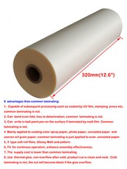 2 Rolls Matte/Satin UV Luster Hot Thermal Laminating Film 25mic 320MMx200M
