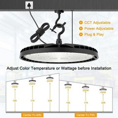 120V US Plug 150W LED High Bay Light Fixture Warehouse Garage 4500K/5000K/5700K