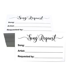100 Song Request Cards Play Song at Wedding Reception Prom Dance Party Band D…