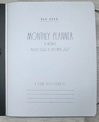 RAE DUNN 2026 2027 Monthly Calendar Planner STRIPED Blue 2027 Size 9.75 X 7.5″