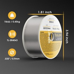 Silicon Aluminum Welding Wire ER4043 .030-Inch Diameter 1-Pound Strong ABS Pl…