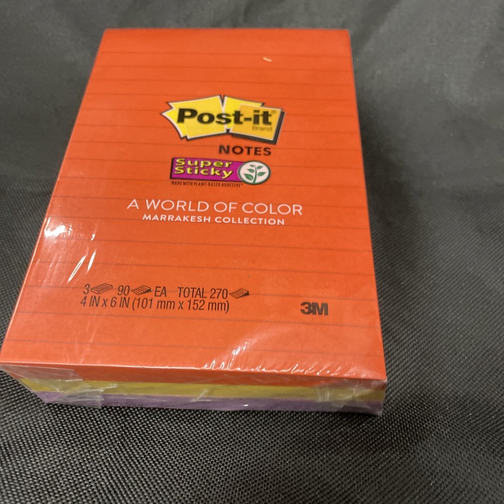 Post-it Pads in Marrakesh Colors Lined 4 x 6 90-Sheet 3/Pack 6603SSAN S14