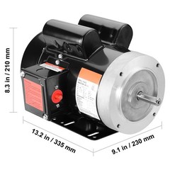 1.5HP Electric Motor 1725 rpm, AC 115V/ 230V, 56C Frame, Air Compressor Motor
