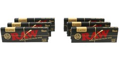 RAW Classic Black 1 1/4 Size Natural Unrefined Ultra Thin 6 Count (Pack of 1)