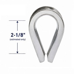 4PC 1/4″ Marine Heavy Duty Wire Rope Thimble 316 Stainless Steel Cable Protector