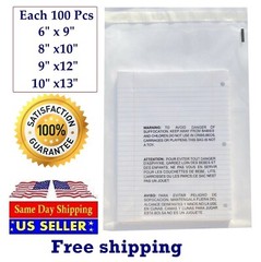 400 Clear Combo Suffocation Warning Poly Bags 6×9 8×10 9×12 10×13-ST ShipMailers