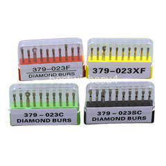 100 Pcs Dental Diamond Burs FG Egg Football 379/023XF Extra Fine Grit High Speed