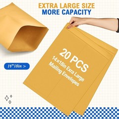 20 Pcs 14″ x 18″ Extra Large Mailing Envelopes 32lb with Gummed Flaps, Catalo…
