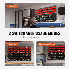 48-Bin Wall Mounted Storage Bins Parts Rack Organizer Garage Shop Tool Organizer