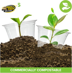 9 Oz Clear Commercially Compostable Cold Cups (100 Pack) PLA Disposable Party