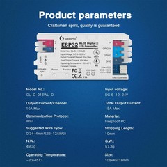 ESP32 WLED LED Strip Light Controller 15A Fuse Music Mic DIY Dynamic Lighting…