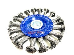 4PC 4″ Twist Knot Wire Cup Wheel Brush 5/8″-11 Arbor Rust Removal Angle Grinders