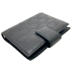 ■Authentic Gucci Shima Line Agenda Leather Planner Cover, Black, 115240. GUCCI