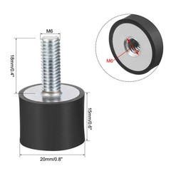 4PACK M6 Thread Male Female Rubber Mounts Home Vibration Isolators 20x15mm