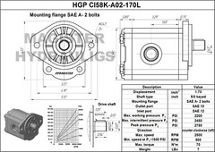 Hydraulic Gear Pump 4-18 GPM 5/8″ Keyed Shaft SAE A-2 Bolts CCW Cast Iron Flange