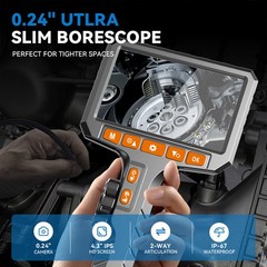 50%off 2-Way Articulating Borescope Industrial Endoscope Inspection SnakeCamera