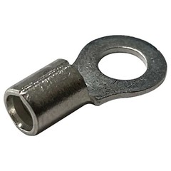 (100) Non-Insulated 8 Gauge 1/4″ Ring Terminal Uninsulated Wire Connector – USA