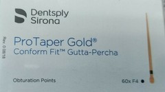 Protaper Gold F4 Gutta Percha Points Dentsply Tulsa Box of 60 Dental Universal