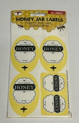 Lot of 2 Honey Jar Labels, 40ct Packs Pure Natural Honey Stickers 80 Total, USA.