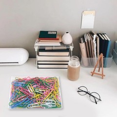 Paper Clips, 200 Medium 1.3 inch, Red, Green, Yellow, Blue, White, and Pink