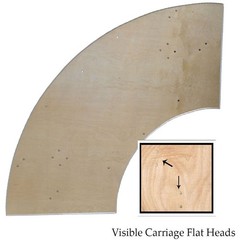 7.25 ft Wood Serpentine Table Semi Circle Banquet Trade Show Wedding Event
