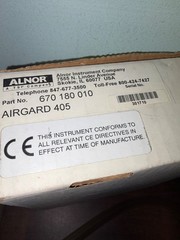 NOS ALNOR 670 180 010 AIRGARD 405 FUME HOOD MONITOR . B504