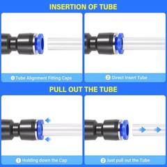 50Pcs Straight Push Connectors Quick Release Connect Air Line Pneumatic Fittings