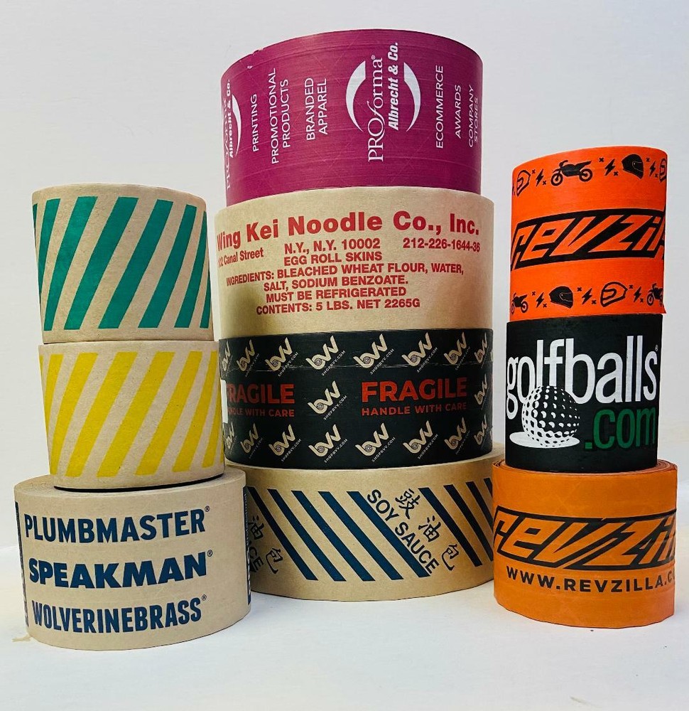 CUSTOM PRINTED PACKING TAPE 2″ X 110 YDS 36 PER CASE 5 CASE LOT 180 ROLLS